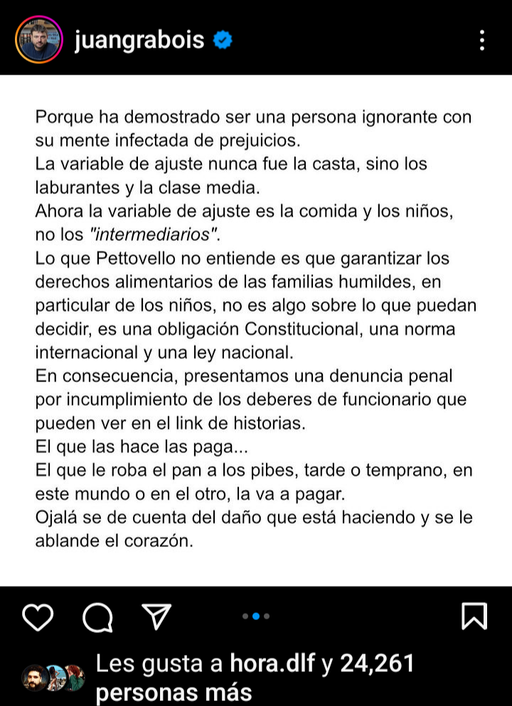 Juan Grabois denunció penalmente a Sandra Pettovello El que las hace