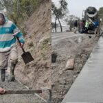 Santa Elena: en un plan de obras que no se detiene, se construyen cordones cuneta en la Costanera Sur