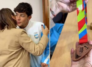 Agustín Wendler fue recibido por la viceintendenta: el joven le llevó las medallas y compartió anécdotas