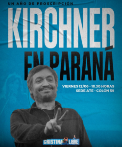 Paraná: Máximo Kirchner realizará un acto en la sede de ATE
