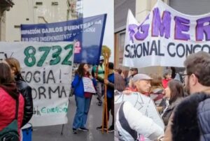 Paraná: ante un gran operativo de seguridad, gremios marchan en contra la reforma previsional
